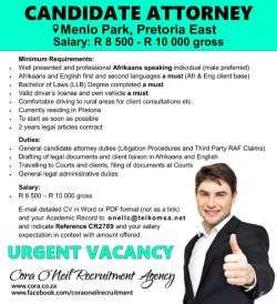 Menlo Park, Pretoria: CANDIDATE ATTORNEY